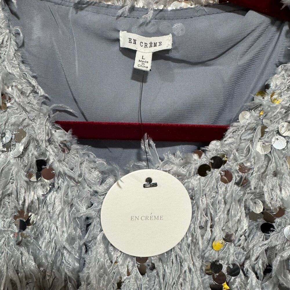 New Evita Glitter Feather Cardi - Picture 4 of 7